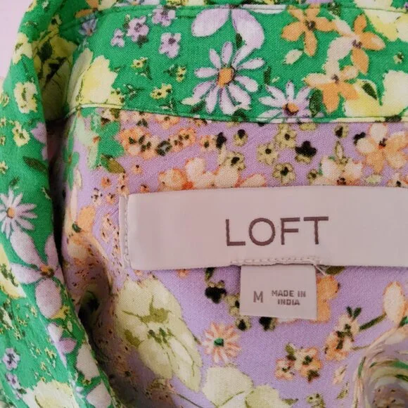 LOFT Maxi Dress Epitome of Spring Colorful Garden Size M Viscose - Picture 7 of 8